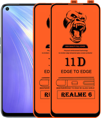 PFOAM Edge To Edge Tempered Glass for REALME 6(Pack of 2)