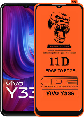 PEPHONE Edge To Edge Tempered Glass for VIVO Y33S(Pack of 1)