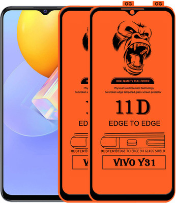PEPHONE Edge To Edge Tempered Glass for VIVO Y31(Pack of 2)