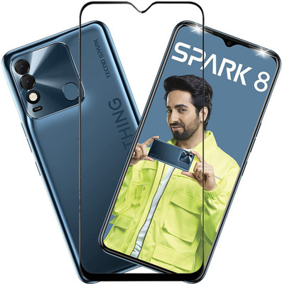 SPRITZEN Edge To Edge Tempered Glass for Tecno Spark 8, Tecno Spark 8C, Tecno Spark 7T, Tecno Spark 7, Tecno Spark 6 GO(Pack of 1)