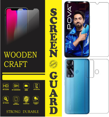 wooden craft Front and Back Tempered Glass for Tecno Pova Neo {Flexible}, LE6, Pova Neo(Pack of 2)