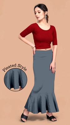 SCUBE DESIGNS SC_PC_PLEATS_3508_GREY Nylon Blend Petticoat(M)