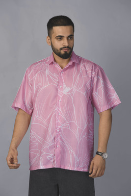 METRONAUT Men Printed Casual Pink Shirt