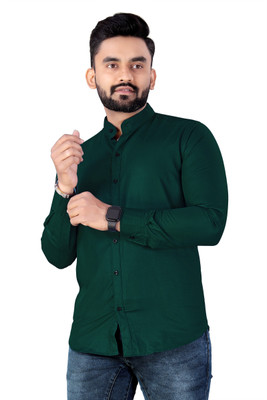 NIVICK Men Solid Formal Dark Green Shirt