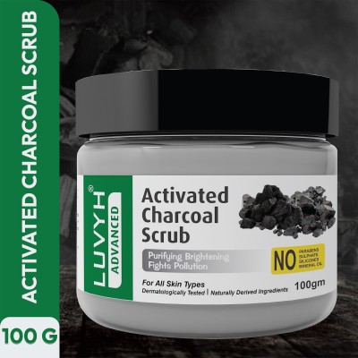 LUVYH Activated Charcoal Exfoliating Scrub (100g) Deep Cleansing, Blackhead Removal Scrub(100 g)