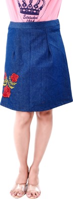 rayie collection Embroidered Women A-line Blue Skirt