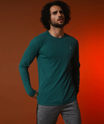 CAMPUS SUTRA Solid Men Round Neck Green T-Shirt