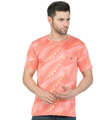 Leebonee Printed Men Round Neck Pink T-Shirt