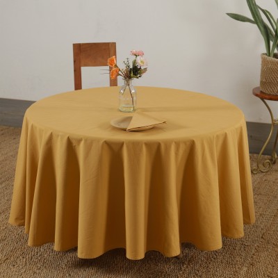 Ravaiyaa - Attitude Is Everything Solid 8 Seater Table Cover(Gold, Cotton)