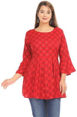 ZOYA FEBRIC Casual Printed Women Red Top