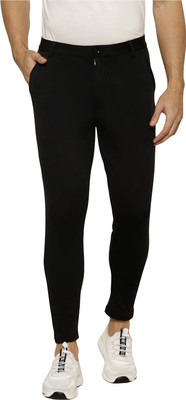 RKM STORE Solid Men Black Track Pants