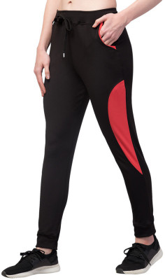 Bluecon Colorblock Women Black Track Pants