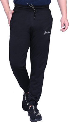 FARIBA Solid Men Black Track Pants