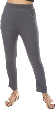 WELL MADE Tapered Women Grey Trousers