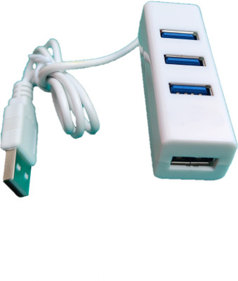 ANJO USB Hub 4 Port 480 MBPS Super Transfer Speed for Computer Laptop PC, Compatible with Mac/Windows/Linux/XP/10.0+/ Vista etc. USB Hub(White)
