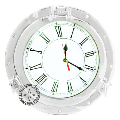 Stark Export House Analog 23 cm X 23 cm Wall Clock(Silver, With Glass, Standard)