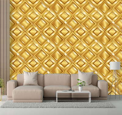 We Kreate Vinyl Decorative Gold Wallpaper(L x W: 250 cm x 45 cm)
