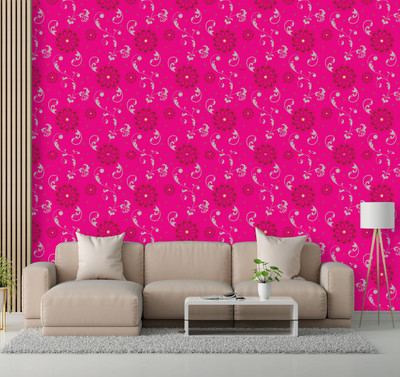 We Kreate Vinyl Floral & Botanical Multicolor Wallpaper(L x W: 250 cm x 45 cm)