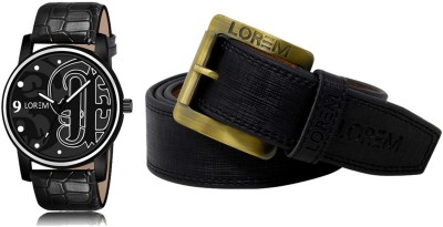 LOREM LR70-BL01 Casual Stylish Men watch Combo With Artificial Leather Belt Analog Watch  - For Men