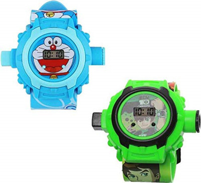 BRIJBAZAAR Ben10 & Doraemon Projector Watch For Kids (Combo) Digital Watch  - For Boys & Girls