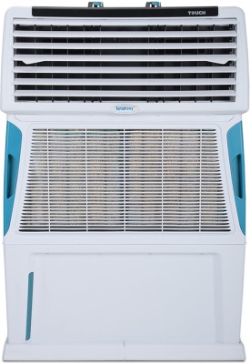 Symphony 80 L Room/Personal Air Cooler with i-Pure Technology,4 Hybrid Cooling Pads(White, Touch 80)