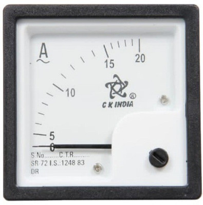 CK INDIA CK INDIA 72mm 20 Ampere Meter Fitted with Brass Nut (Analog) Ammeter