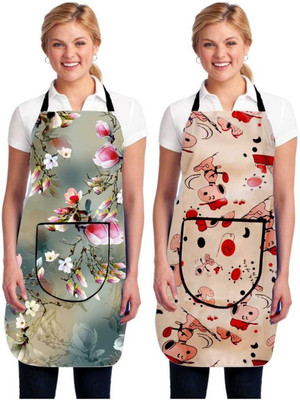 RS Creations PVC Home Use Apron - XL(Multicolor, Pack of 2)