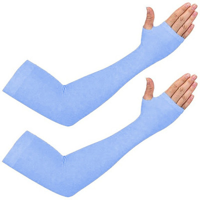 SIGLATE Nylon, Cotton Arm Sleeve For Men & Women(Free, Blue)