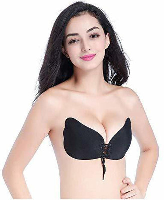 SOLIDACT Women Stick-on Lightly Padded Bra (Black) Women Stick-on Lightly Padded Bra(Black)
