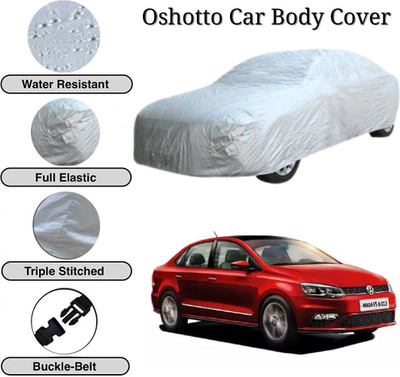 Oshotto Car Cover For Volkswagen Vento (Without Mirror Pockets)(Silver)