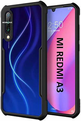 MOBILOVE Back Cover for Mi Redmi A3 | Four Corner Hybrid Soft PC Anti Clear Gel TPU Bumper Case(Black, Rugged Armor, Pack of: 1)