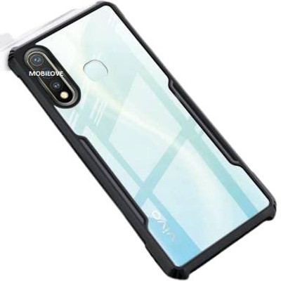 MOBILOVE Back Cover for Vivo Y19 / Vivo U20 | Four Corner Hybrid Soft PC Anti Clear Gel TPU Bumper Case(Black, Rugged Armor, Pack of: 1)