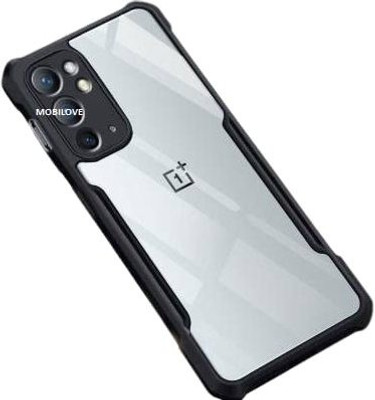 MOBILOVE Back Cover for OnePlus 9RT 5G | Four Corner Hybrid Soft PC Anti Clear Gel TPU Bumper Case(Black, Rugged Armor, Pack of: 1)