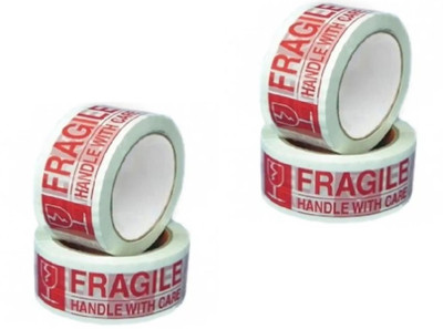 R K SALES Self Adhesive Handheld Printed Tape (Manual)(White, Red)