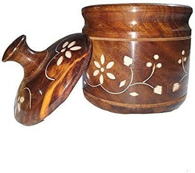 SWH Wooden Pickle Jar  - 200 ml(Brown)