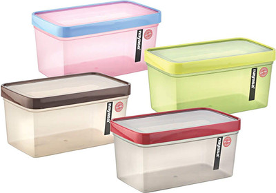 NAYASA Plastic Bread Container  - 2300(Pack of 4, Multicolor)