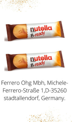 nutella Ferrero Hazelnut Spread B - ready (IMPORTED) (Pack Of 2) Cream Filled Biscuit(2 x 22 g)