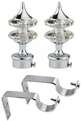 LEEZEN Architectural Hardware Silver Rod Rail Bracket Metal(Pack of 1)