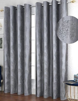 Quibble 152 cm (5 ft) Window Polyester Semi Transparent Curtain (Pack Of 2)(Grey, Solid)