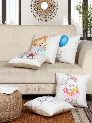 BELLA TRUE Velvet Cushions Cover(Pack of 5, 40 cm*40 cm, Multicolor)