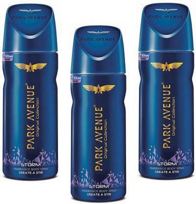 PARK AVENUE Storm body spray for men Deodorant Spray  -  For Men(150 ml, Pack of 3)
