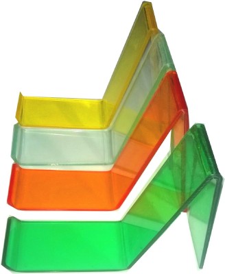 RASPER 1 Compartments Multicolor Acrylic Shoe Display Stand (Pack Of 12 Pcs) Acrylic Footwear Display Stand(Multicolor)