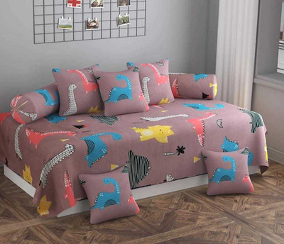 MAHI TEXTILES Polyester Cartoon Diwan Set(Beige)