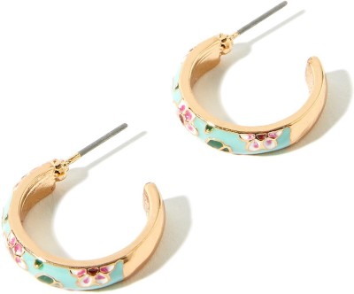 ACCESSORIZE LONDON Women's Romantic Ramble Enamel Flower Hoop Earrings Alloy Hoop Earring
