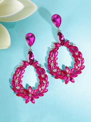 Kairangi Elegant A5 Grade Sparkling Crystal Crystal Drop Earrings for Women Crystal Metal Drops & Danglers
