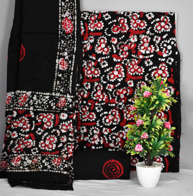 NISHIRE Cotton Blend Printed, Colorblock Salwar Suit Material