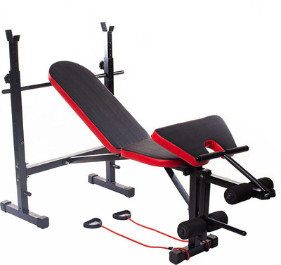 IRIS 39-in-1 Multifunctional Weight Bench with Squat Rack, Leg Extension, Bicep Bar Multipurpose Fitness Bench