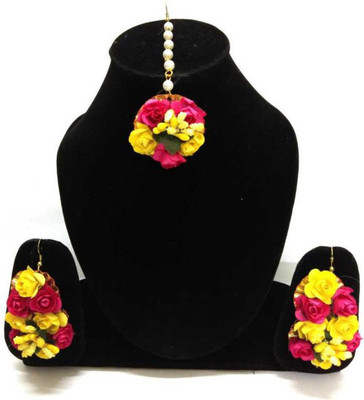 AgarwalFashion Paper Yellow, Red Jewellery Set(Pack of 1)