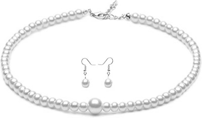 ADF Glass White Jewellery Set(Pack of 1)