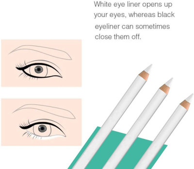 YAWI pencil eyeliner and kajal plus lip liner pencil 3D use combo(White, 5.4 g)